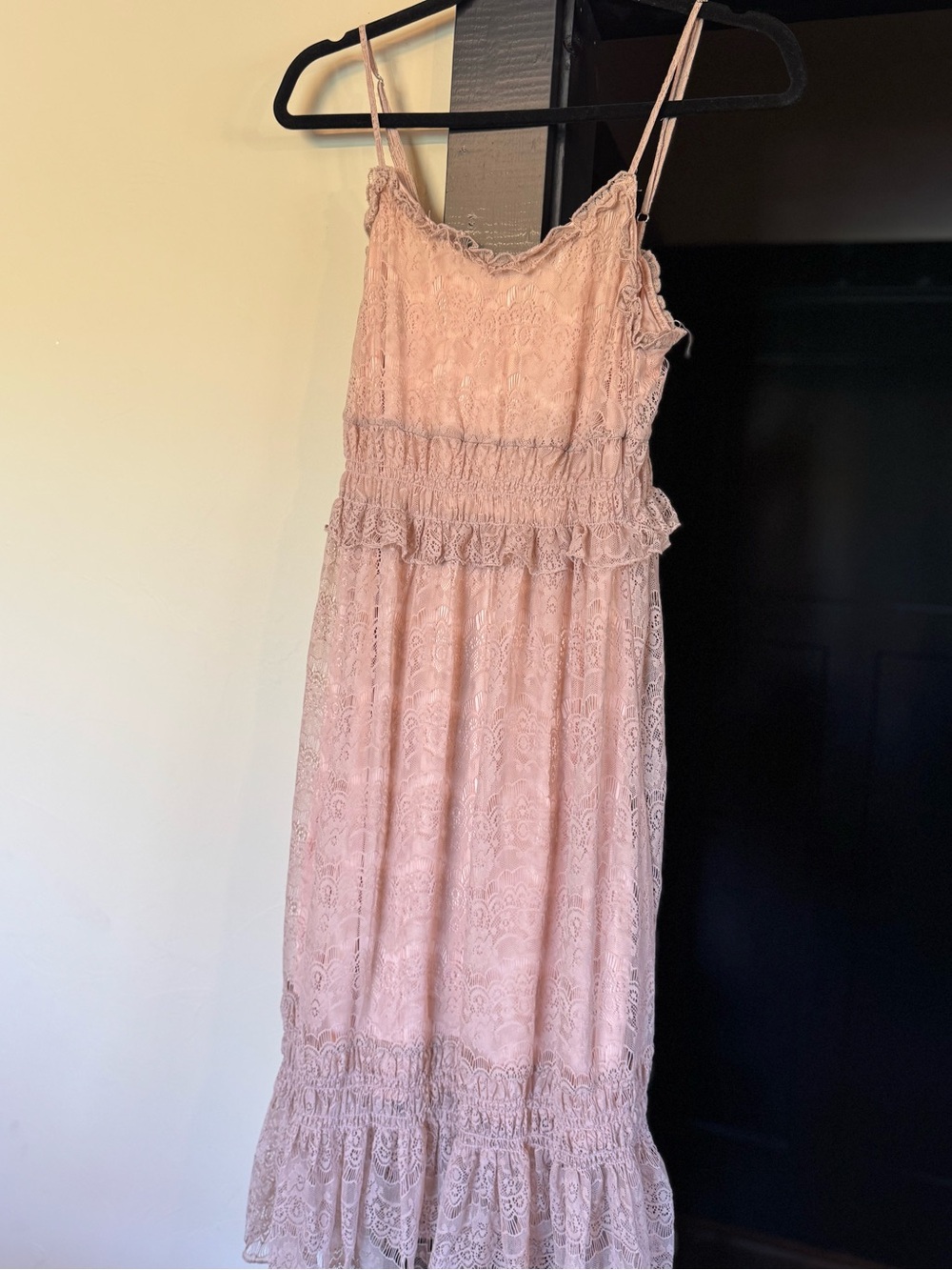 Scully Soft Pink Lace Spaghetti Strap Dress